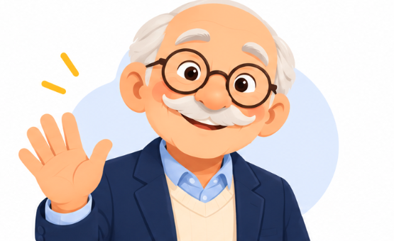 Morty, the friendly property guide, waving hello